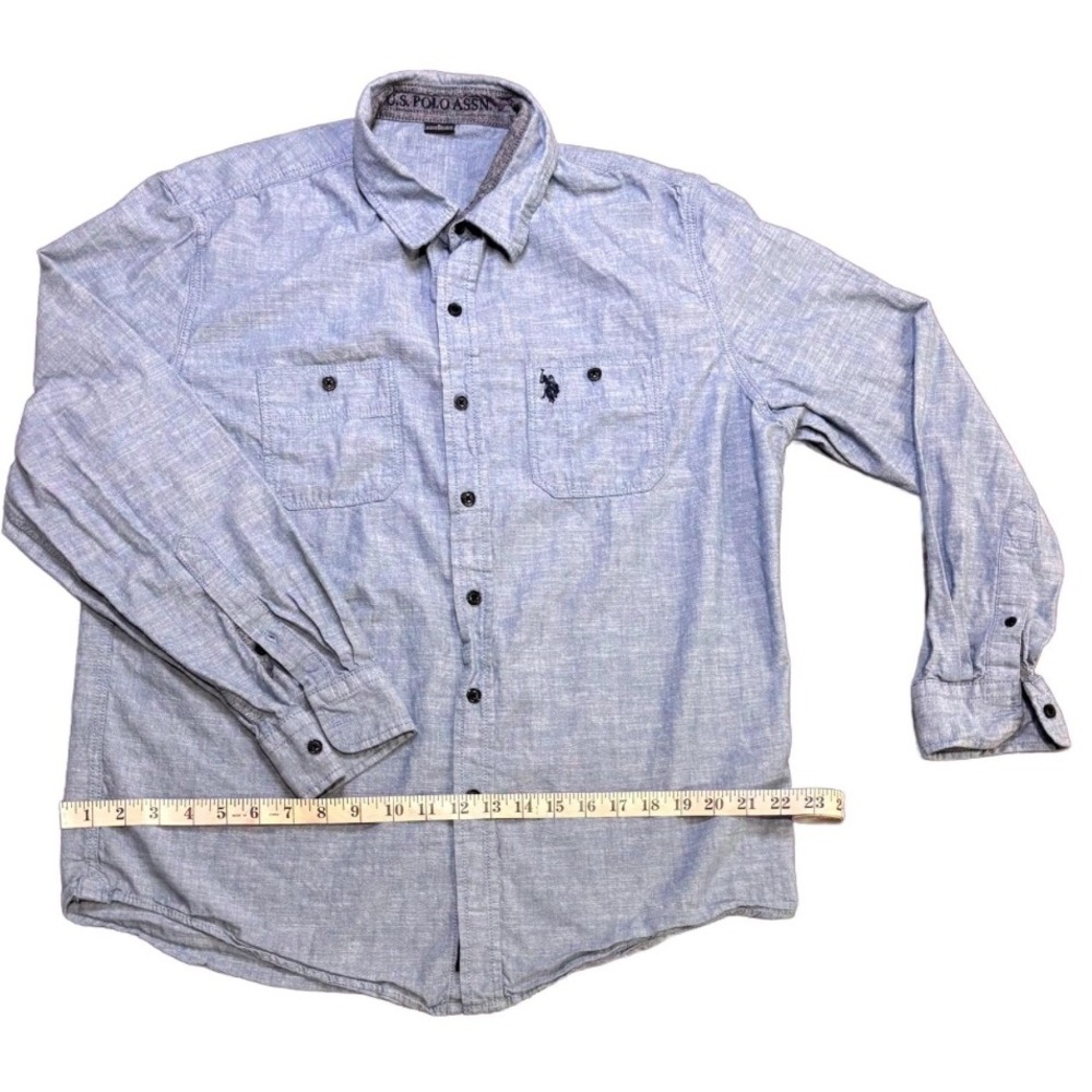 U.S. Polo Assn. Mens Size Large Light Blue Long Sleeve Button Down Shirt‎ - Picture 6 of 9